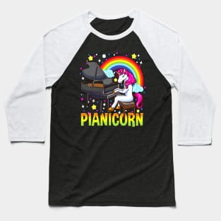 Pianicorn Funny Gift For Piano Playing Unicorn Lover Baseball T-Shirt